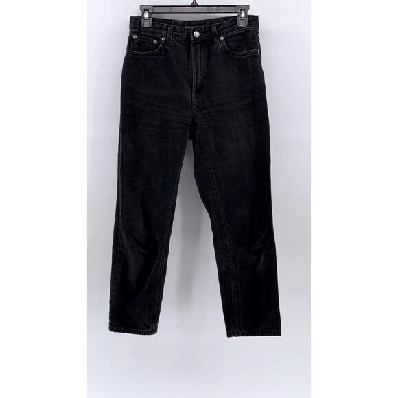 NUDIE JEANS CO Men's Black Denim Tapered Jeans SZ 28X26